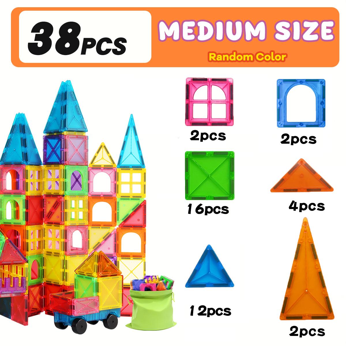 Magnetic Building Blocks Toy, Magnetic Toy Animals with Cars, Creative Geometric Construction Building Toys, Suitable for Children