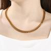 Hip Hop Miami Cubaanse Ketting Halsketting voor Mannen Vrouwen Choker Glanzend Goudkleurig Roestvrij Staal Sieraden 15MM Dik Accessoire