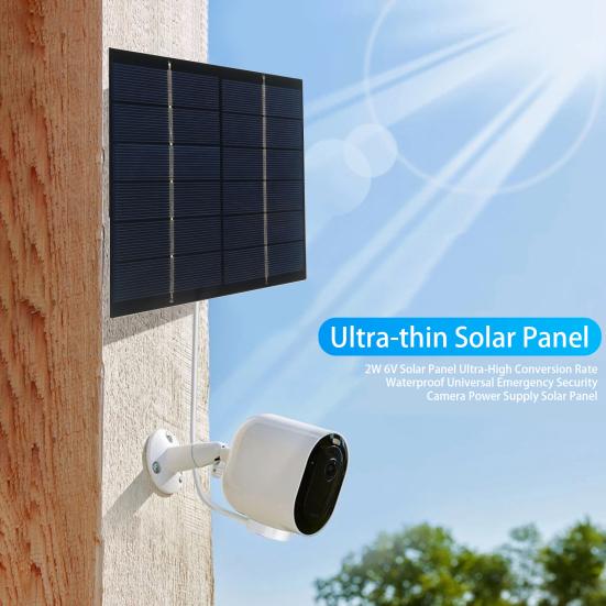 2W 6V Solar Panel Ultra-High Conversion Rate Waterproof Universal Emergency Security Camera