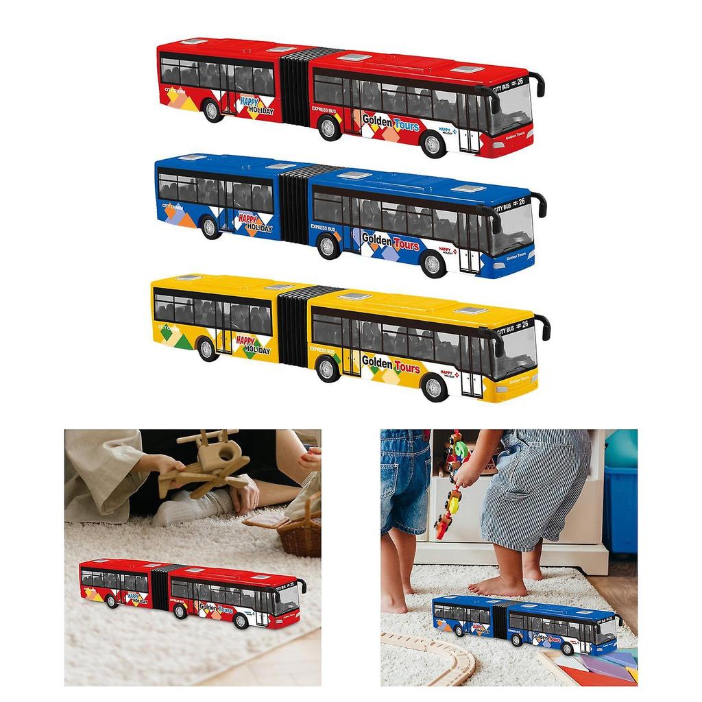 Modellino Autobus Lungo a Retrazione Lega Lega Autobus a Retrazione per Giochi Regali Decorazione rosso