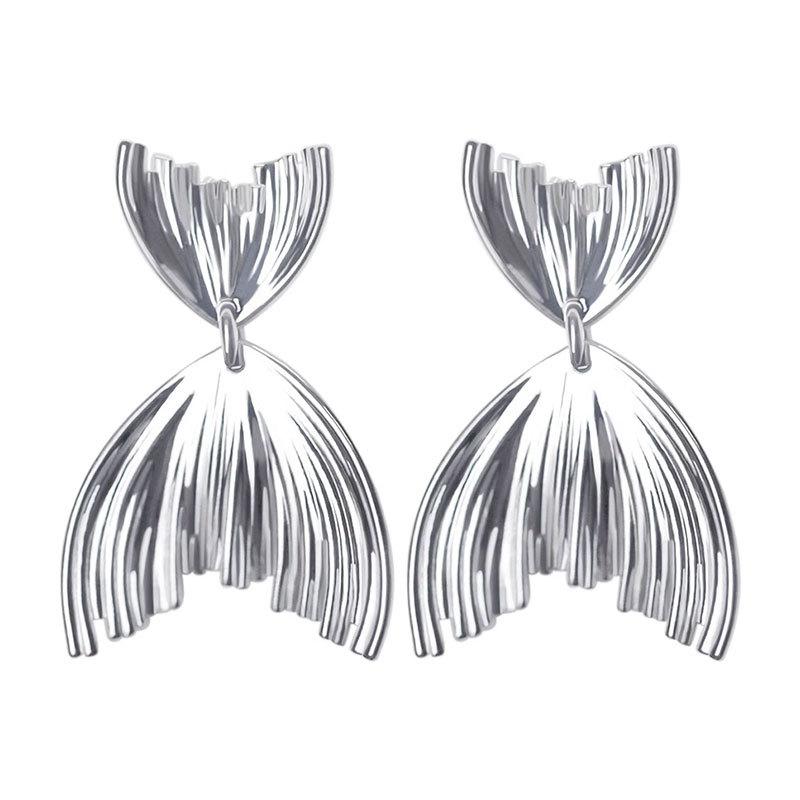 

Серьги с рыбьим хвостом Серьги Новый корейский темперамент Холодный и легкий ветер Нишевый дизайн Смысл