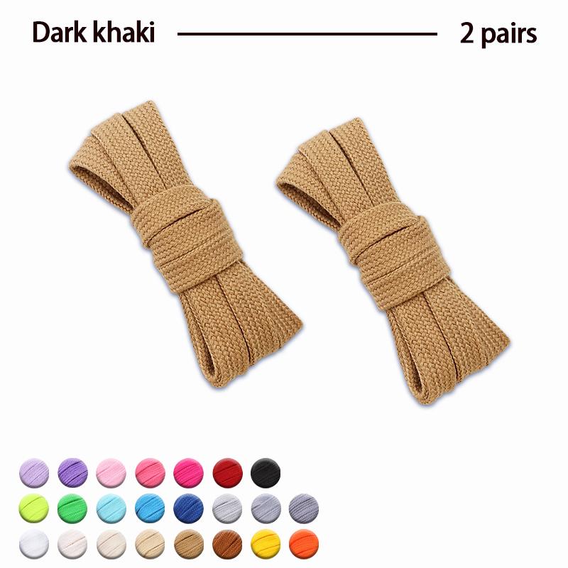 2Pair Flat Cotton Shoelaces Wide Sneaker Replacement Shoe Laces Classic Colored Shoelaces 80/100/120/140/160cm Unisex Shoestring
