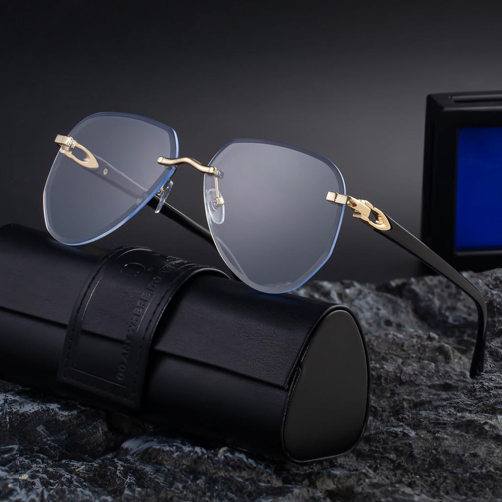 JYL TS Men's Rimless Cut-Edge - Aviator Trendy Fashion Sun Shades ZZC-7577