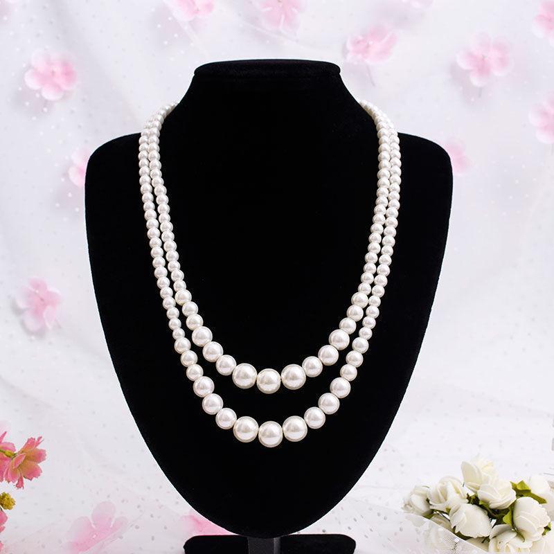 Fashion jewelry, bohemian multi-layer necklace, popular street auction popular pearl necklace.