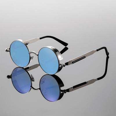 Neue Mode Steampunk Metall Gläser Original Marken Design Runde Dekor Sonnenbrille Schick Urlaub Strand Anti UV Sonnenbrille