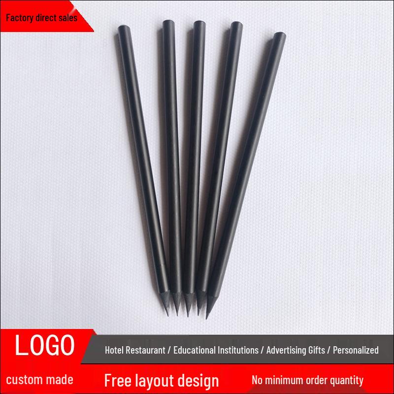 Eco-friendly Custom Engraved Pencil for Hotels, Conferences, and Education - Black Wood