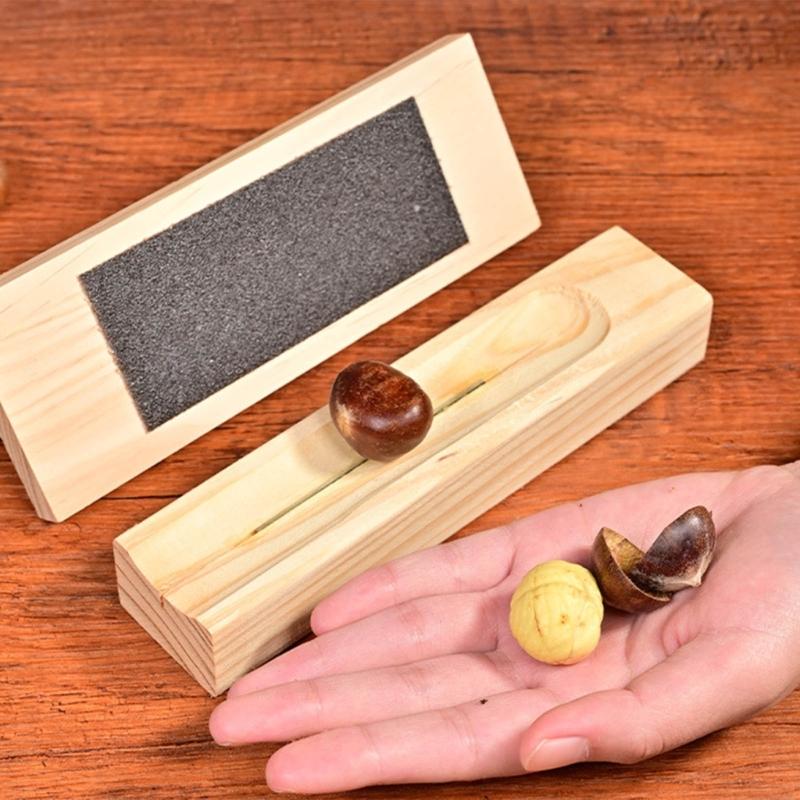 Classical Wooden Nut Cracker Tool Manual Chestnut Peeler Opener with Ergonomic Handle For Quick Chestnut Shell Removal