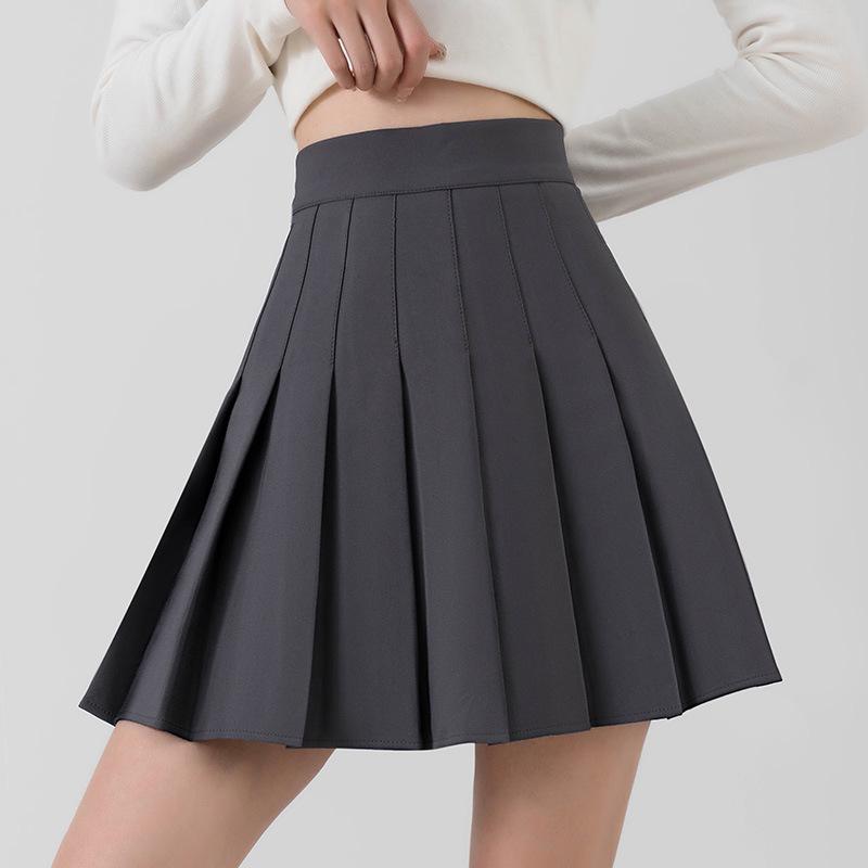 Women's Summer High-Waisted Pleated A-Line Skirt - Slimming, College Style, Anti-Exposure