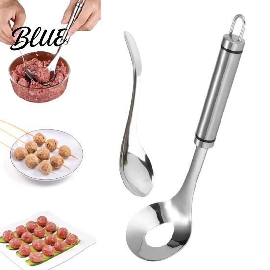 Einfach zu greifender Fleischbällchenlöffel Edelstahl-Herstellerlöffel Rutschfest Ergonomisches Design mit langem Griff Fischbällchen Professionelles Fleischbällchen-Werkzeug für Bällchen