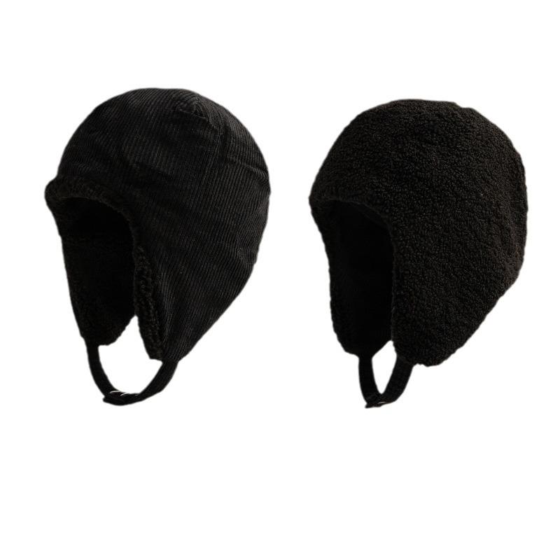 Wearing Lamb Plush On Both Sides, Men and Women Keep Warm In Winter, Ride Bicycles, Protect Their Ears from the Cold, and Wear Flying Caps In Their
