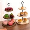 Wood 3 Tier Dessert Stand Cupcake Stand Table Sweet Dessert Snacks Fruits Pastry Rack Dark Color