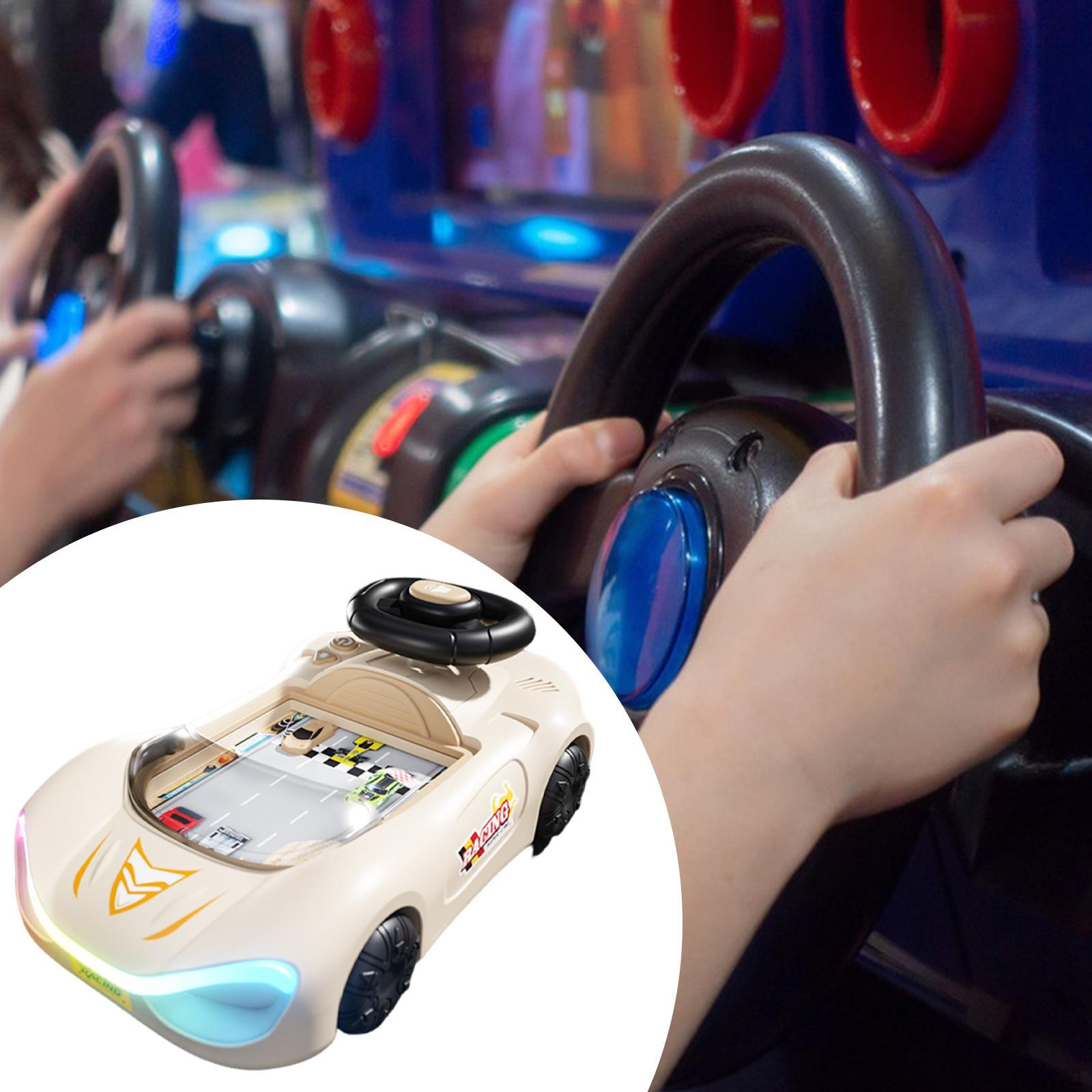 

Adventure Car Steering Wheel Toy Pretend Play Driving Educational Simulated Game for Beige brown