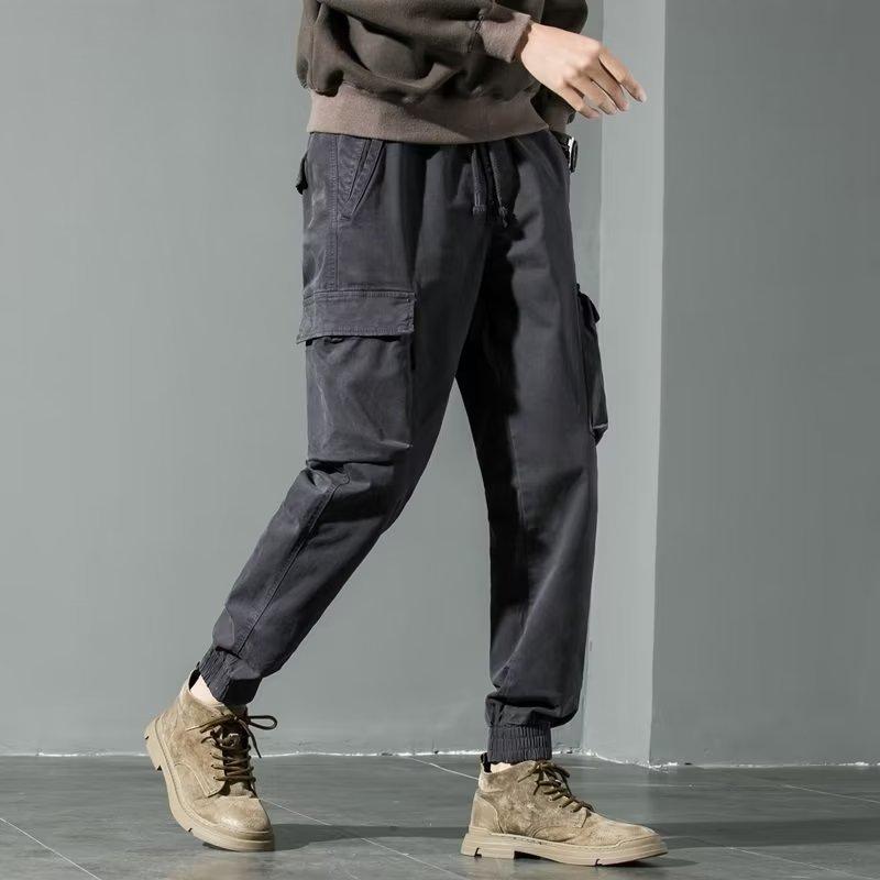 Overalls men's clothing autumn and winter new Korean version of trendy brand multi-pocket leggings large size loose ruffian handsome casual pants