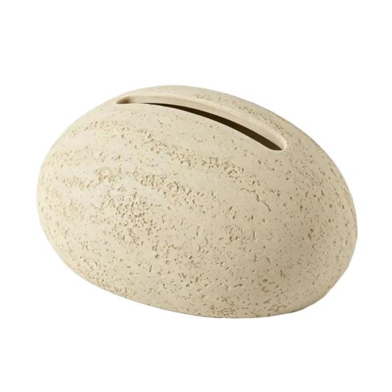 Tissue Box, Stone Shape Matte Tissue Holder, Waterproof Sandstone Texture Dust Resistant Tissue Dispenser, for Bathroom Living Room Decor