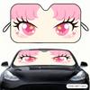 Pink Tone Japanese Girl Sun Visor Car Windshield Sunshade Front Window UV Protection Heat Insulation Sun Shade Cover Foldable