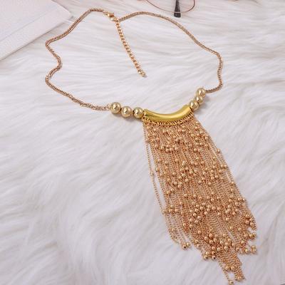 Przesadny Długi Naszyjnik z Frędzlami Wielowarstwowy Styl Bohemian Biżuteria Prezenty dla Dziewcząt