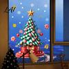Weatherproof Balcony Stickers Christmas Tree Window Decals Candy Striped Snowflake Wall Stickers Waterproof Festive Home Decor PVC Removable