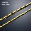 2.5mm/3mm Stainless Steel Bar Link Bamboo Chain High Quality Gold/Silver Necklace Choker for Women Men Jewelry Accessory