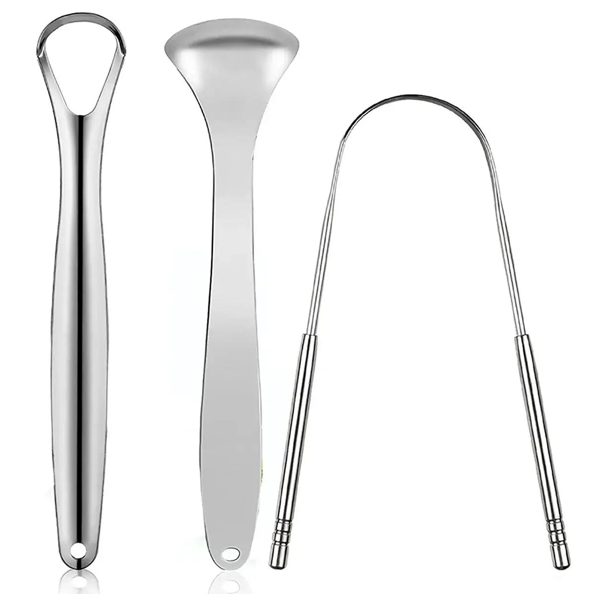

Metal Tongue Scraper Cleaner For Adults & Kids, Compact & Portable Stainless Steel Tongue Scrapers Brushes For Removing High-Quality 1Pcs/3Pcs