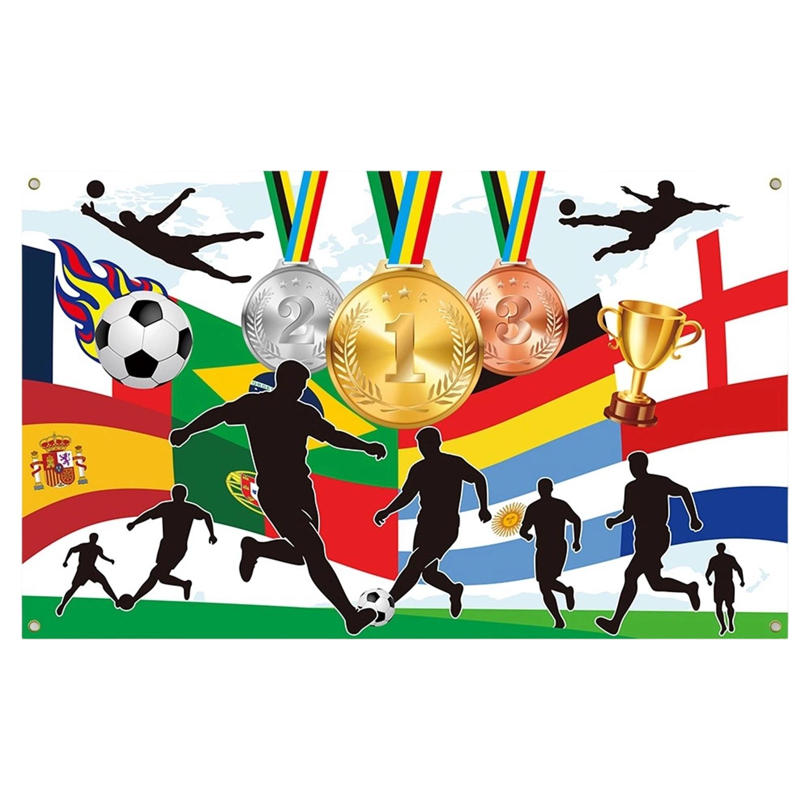 

2026 US Canada Mexico Ball Decoration Background Cloth Birthday Party Fan Party Background Cloth One Size