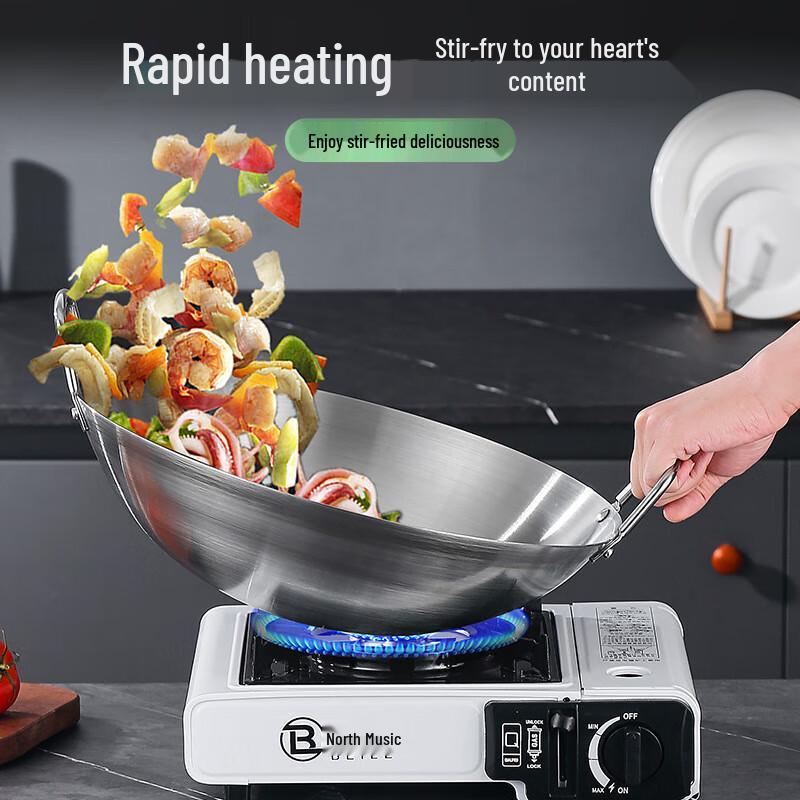 Mr. Jian 50cm Double-Handle Food-Grade Stainless Steel Wok