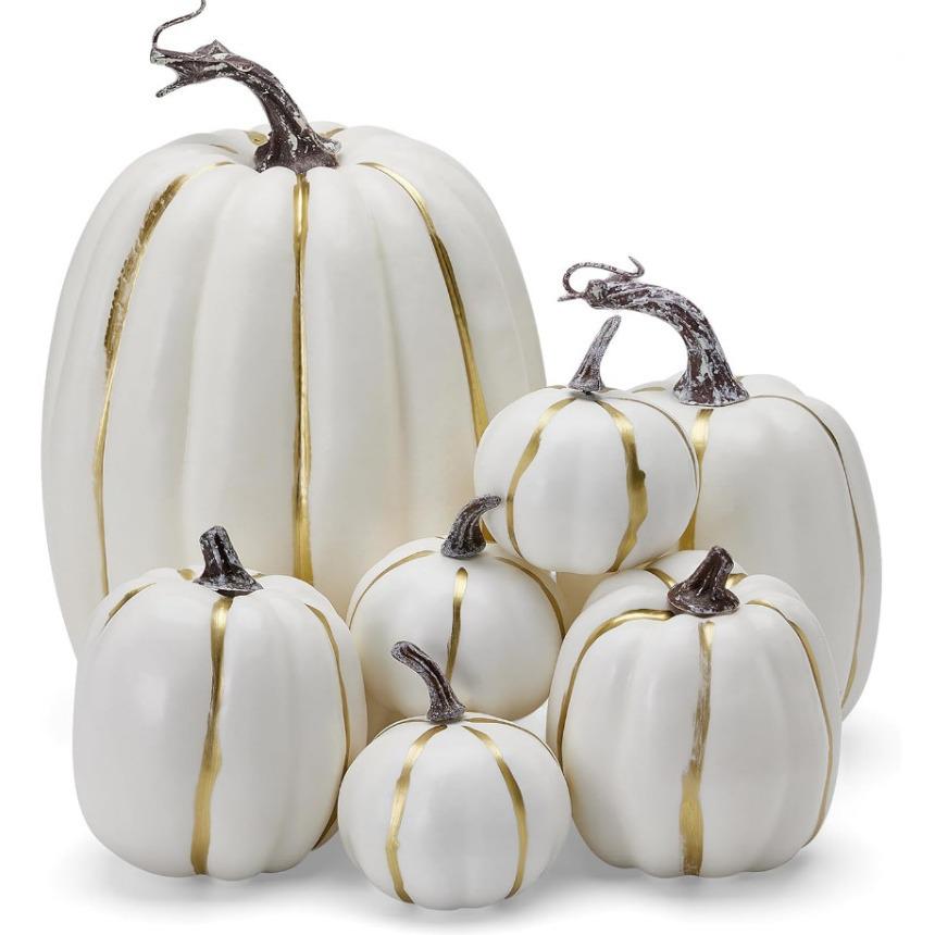White and Yellow Pumpkin Model for Halloween and Christmas Decoration Wreaths