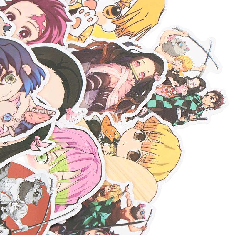 50Pcs Anime Demon Slayer Pvc Sticker For Luggage Laptop Skateboard Waterproof