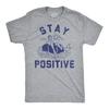 Mens Funny T Shirts Stay Positive Shark Attack Sarcastic Graphic Tee for Men