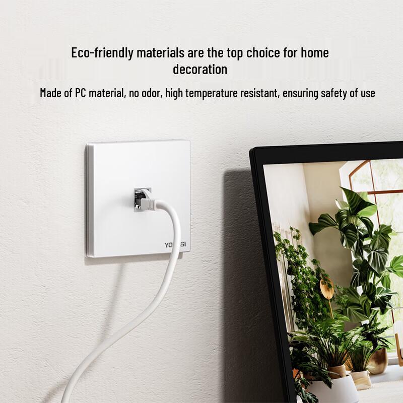 YOUYSI Gigabit Cat6 Single Port Network Wall Panel