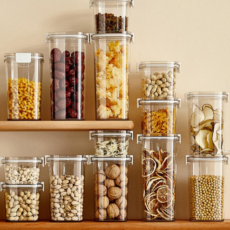Plastic Vacuum Sealed Tank Electric Coffee Vacuum Container Kitchen Food Grains Candy Storage Box Fresh-Keeping Tea Canister