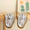 Dali's Soft Clock, Interior Decor, Table Clock, 90-Degree Turned Art Clock, Stylish Idea Item, Analog Clock (Black)