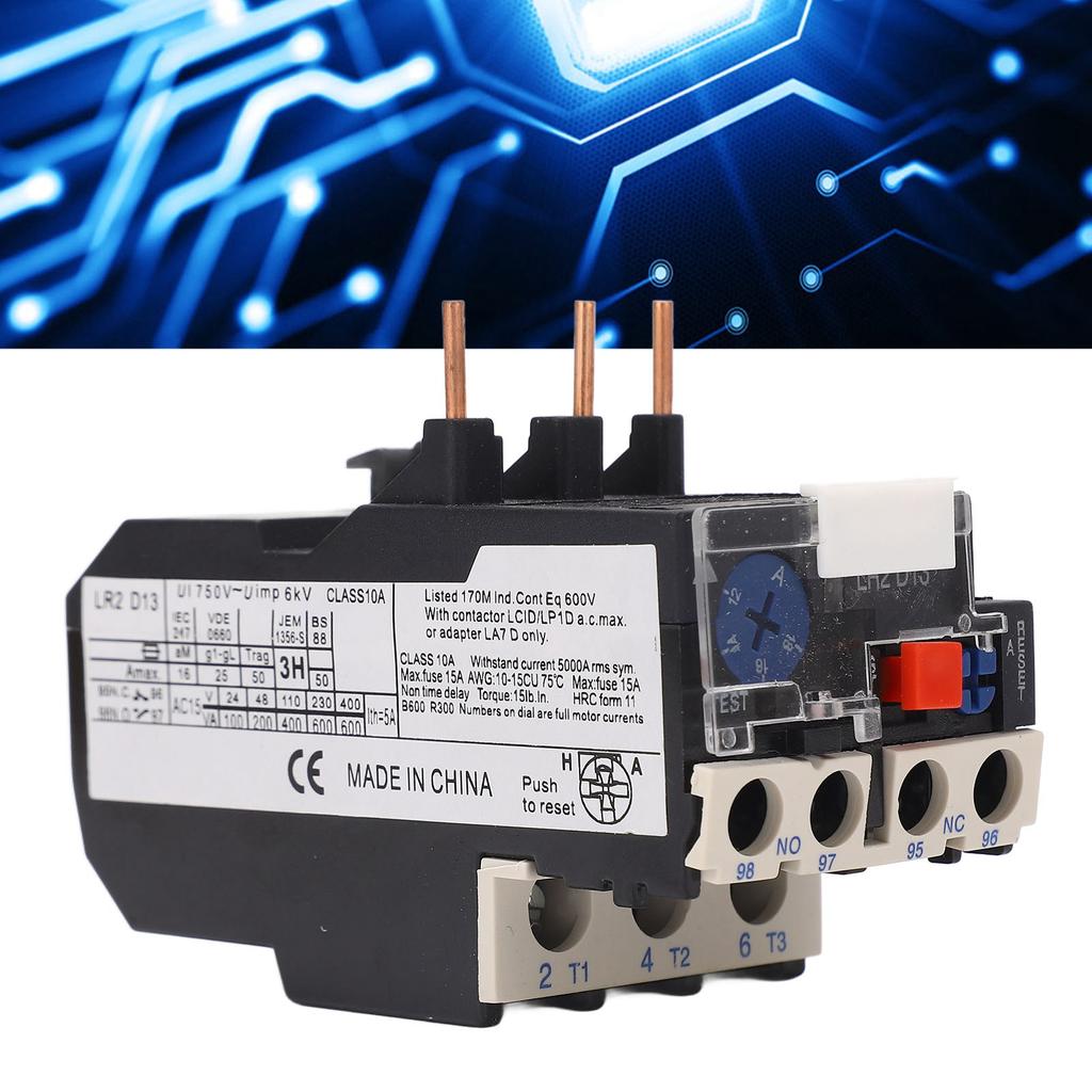 Thermal Overload Relay 1 NO 1 NC Phase Failure Protection Electric Heat Relay Protector 750V 12‑18A