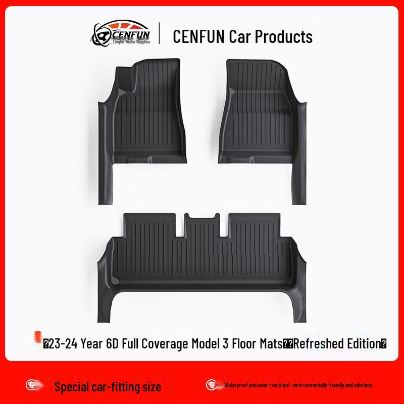 2024 Tesla Model 3 Full Coverage 6D TPE Floor & Trunk Mats