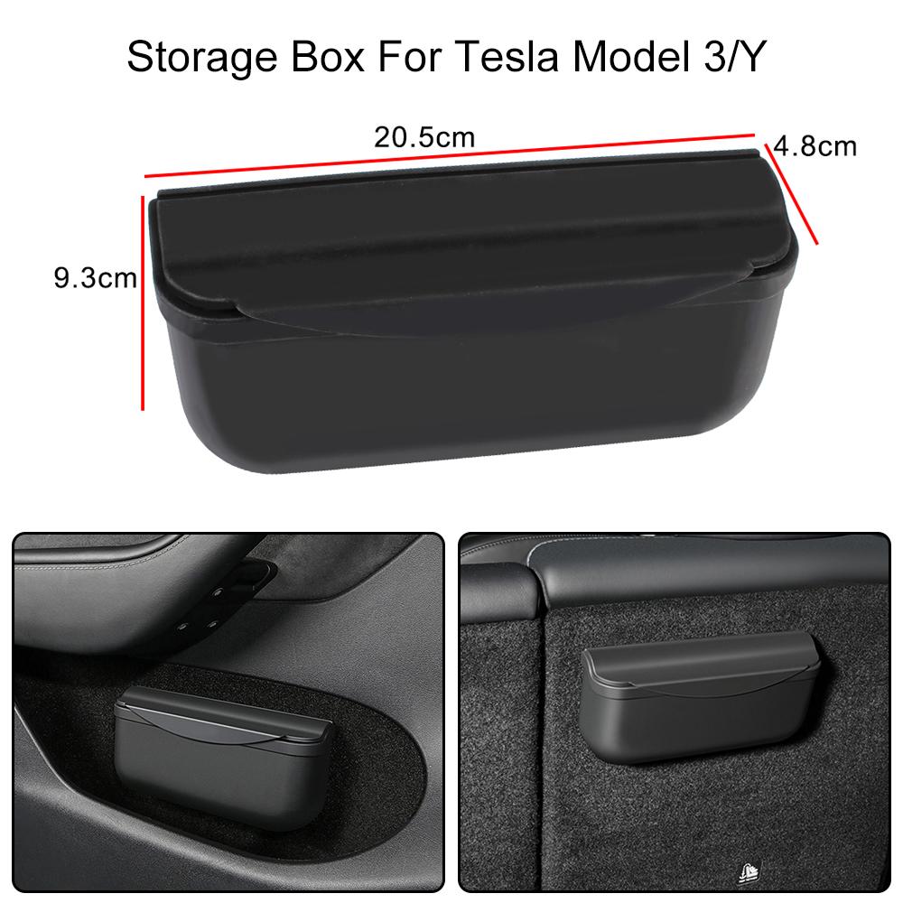 

For Tesla Model 3 Y Car Door Storage Cases Waterproof Box Holder Armrest Handle Tray Bin Garbage Organizer Interior Accessories