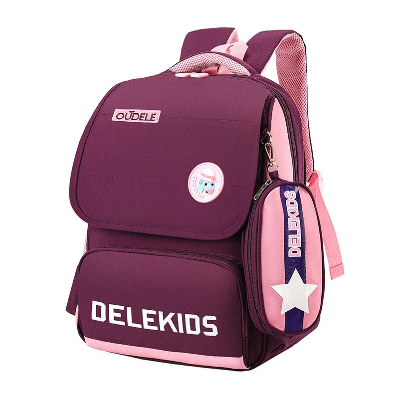 Spine-Protecting Oxford Cloth Backpack,School Bag for Elementary Boys Girls,Durable Kids Bookbag with Ergonomic Back Support