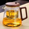 Heat Resistant Tea Kettle Glass Teapot With Wood Handle Filter Tea Pot Inner Tank Ergonomic Comfort Maker For Home Living Room