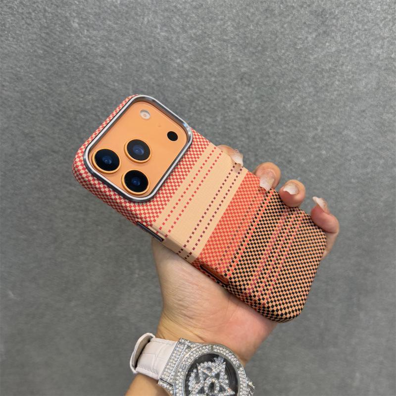 Kevlar Pattern Magnetic Case for iPhone 17 Pro Max - Sunset Moonrise Design, Drop-Proof & High-End Feel for Apple 16.