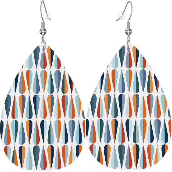 Teardrop Lightweight Faux Leather Earrings Women Dangle Earrings Fashion Jewelry Accessories Retro Drop Shapes