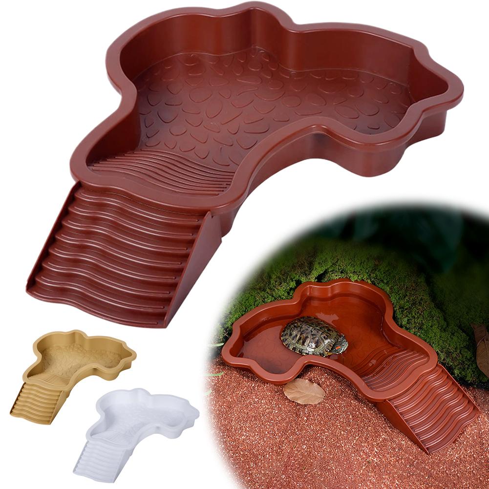 Schildkröten-Badebecken Freundliche Lebensumgebung Mit Stufen Für Reptilien Zum Ausruhen Und Baden Schildkröten-Futter Napf Reptilien-Badebecken L3T3