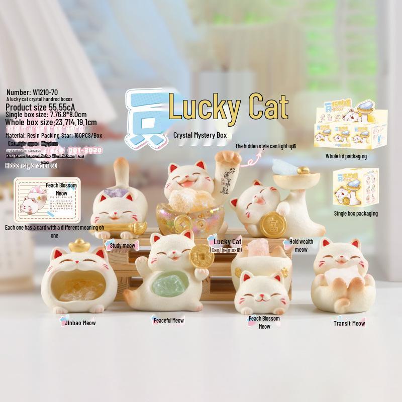 Creative Cute Cartoon Cat Emotion Blind Box Resin Desk Figurine Gift