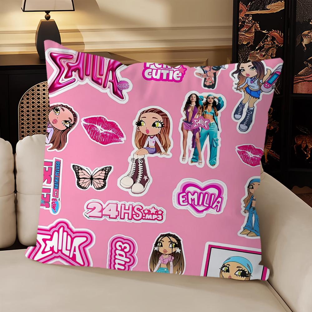 Hot Singer E-Emilia Mernes Music Sofa Living Room Bedroom Headboard Backrest Cushion Square Cushion Nap Time Pillow Case