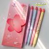 4pcs Sakura Gel Ink Pens Set Cherry Blossom Flower Print 0.5mm Ballpoint Black Color Ink Quick Dry Smooth Writing