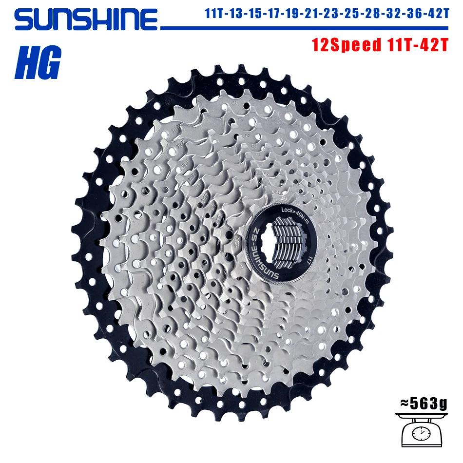 SUNSHINE hg cassetta mtb 12 velocità 11 34 40 42 46 50 52 cassetta 12 velocità ultraleggera per Shimano 12v cassetta mtb