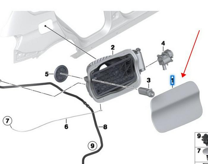 Capac Exterior Rezervor Combustibil BMW X3 F25 (Partea nr. 51177270821)