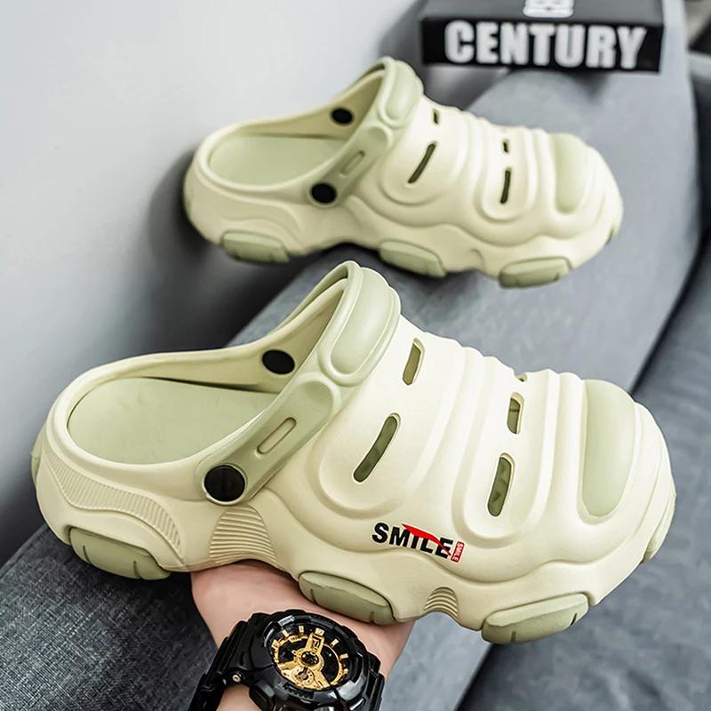 Fashion 2025 Men Shoes Slippers Men Garden Flat Sandals Platform Sandals Man Summer Sandals Male Sneakers Outdoor Flip Flops Home Clogs