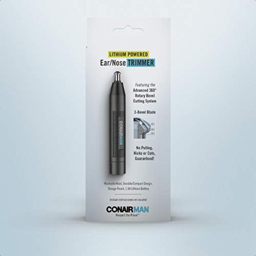 Man Nose Hair Trimmer for Men For Nose Ear and Eyebrows Patent 360 Bevel Blade for No Pull No Snag Trimming Experience Cordl Li