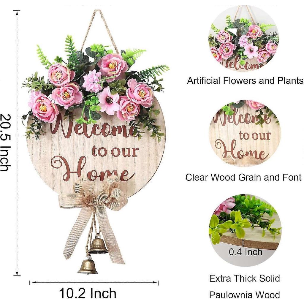 Welcome Sign for Front Door Decor for Hanging Farmhouse Porch, Outdoor Wall, Door Signs for Home, for Spring Summer Fall All Seasons All Holiday