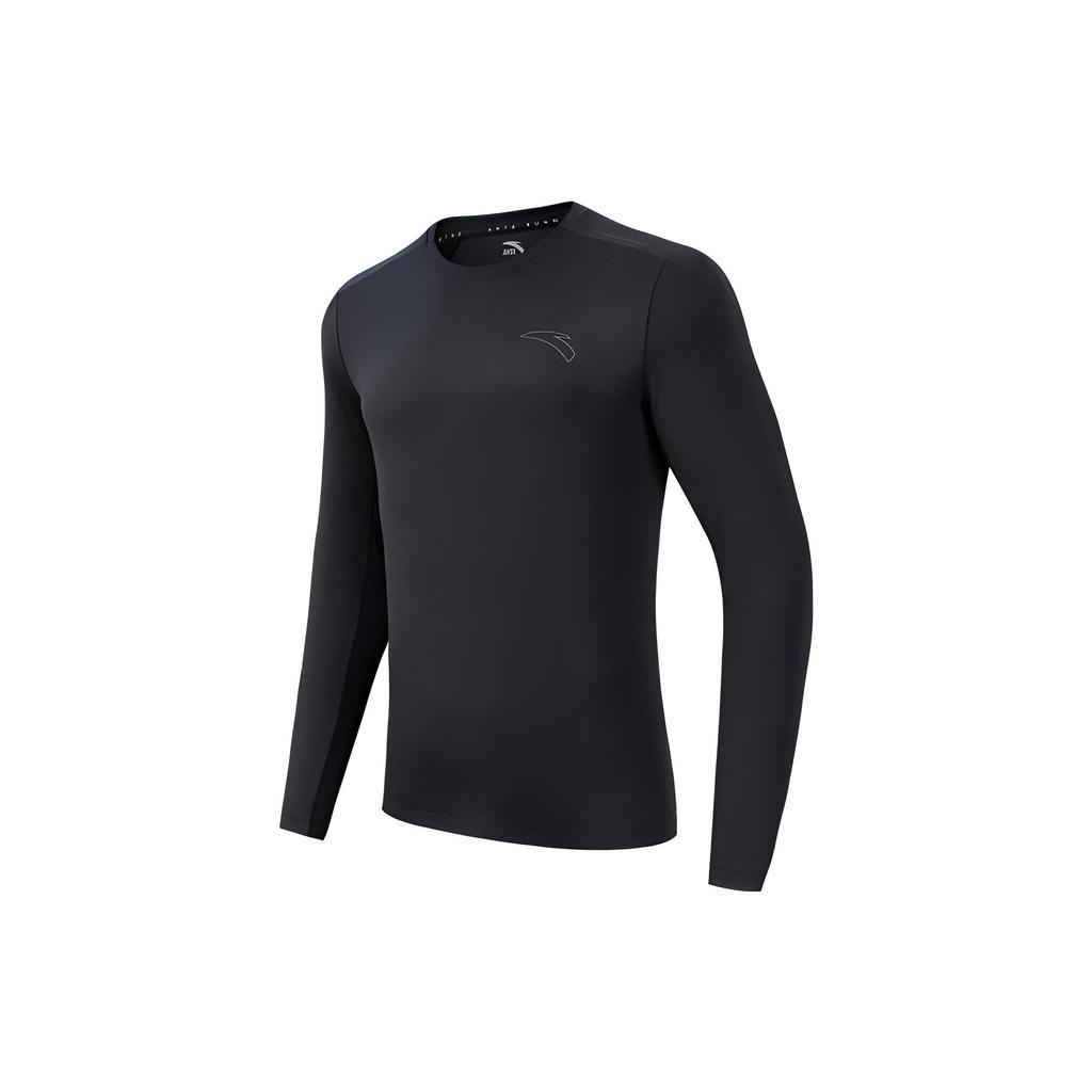 Anta Plain Logo Brand Print Round Neck T-Shirt Men tops Black 152245401-3