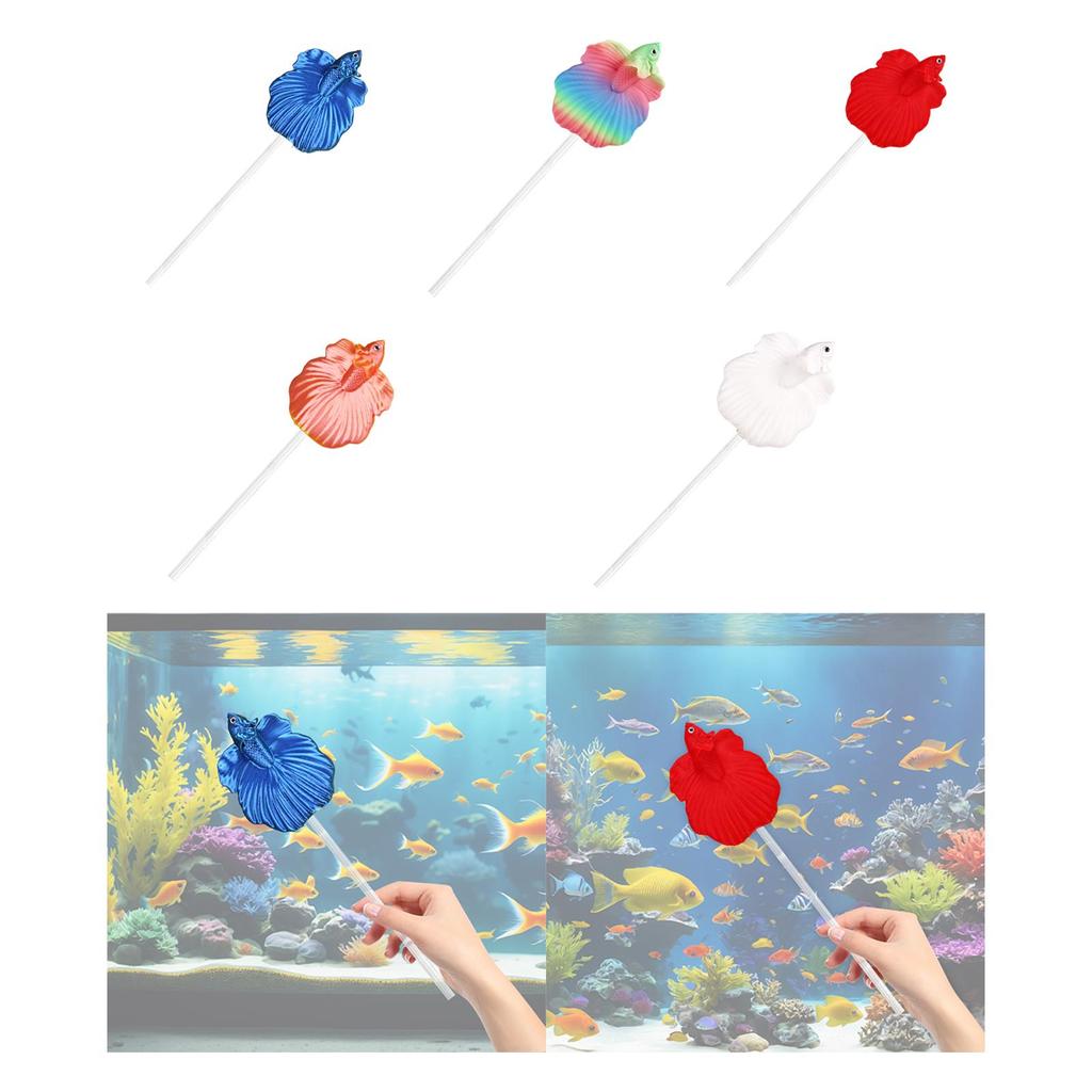 Handcrafted Betta Fish Training Wand Plastic Fish Tank Accessory for Betta Fish Tank Aquarium Ornament