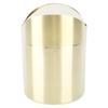 Desktop Trash Can 304 Stainless Steel Fingerprint Proof Compact Space Saving Mini Countertop Trash Can for Office Gold